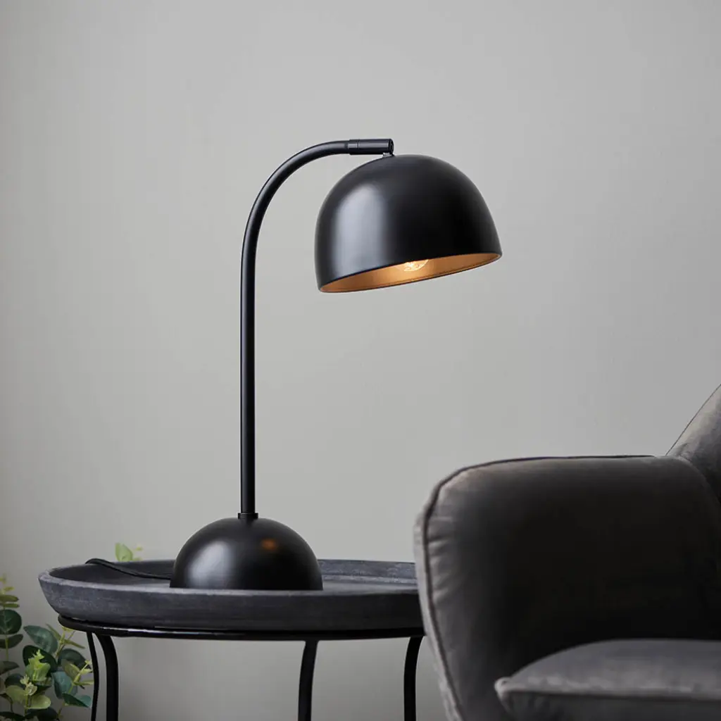 Brodey Table Lamp in Matt Black Finish