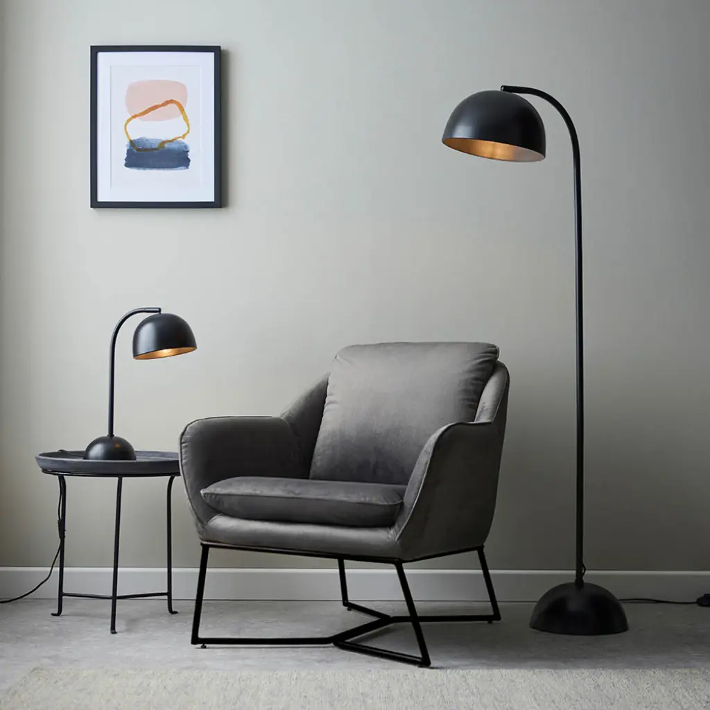 Brodey Floor Lamp in Matt Black Finish