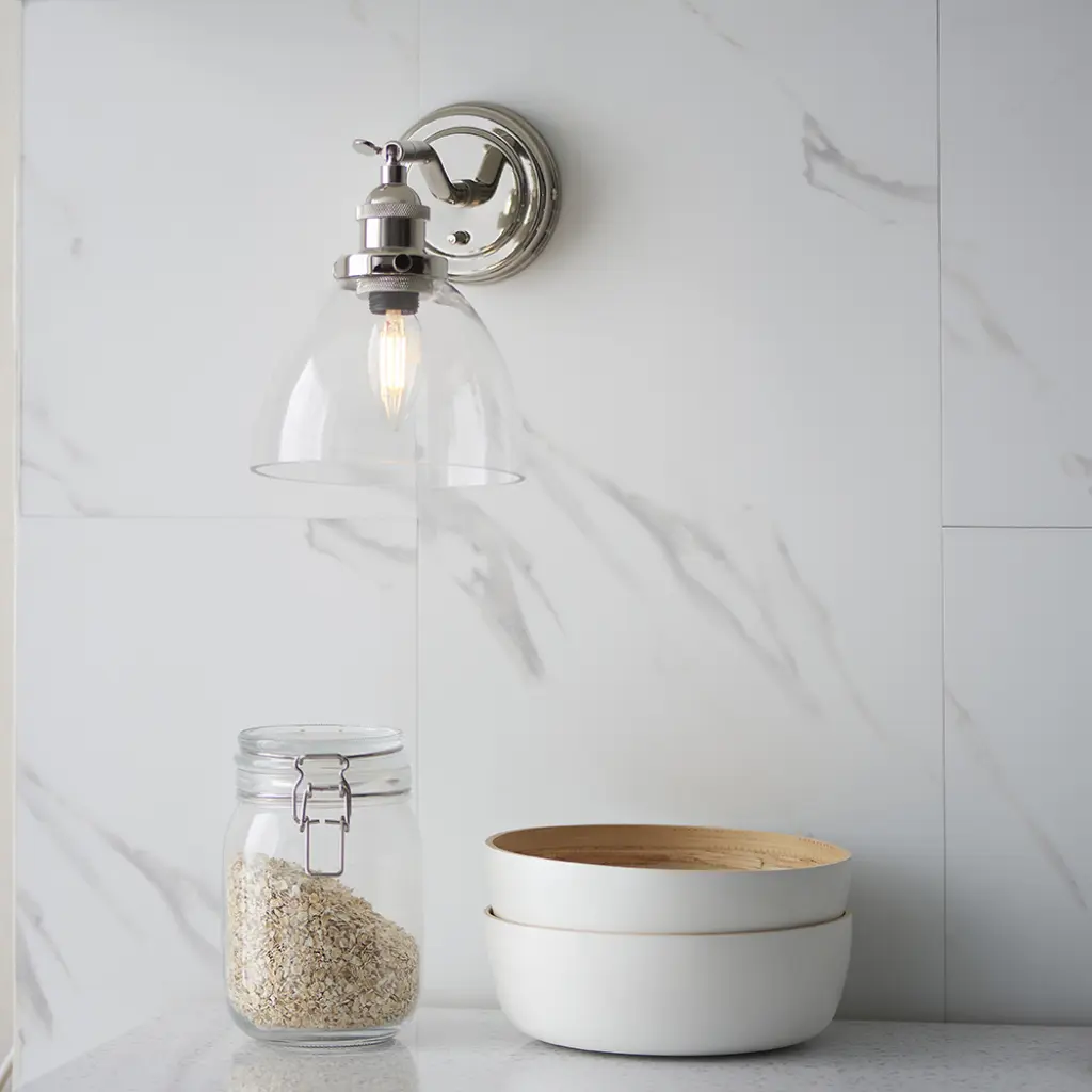 Hansen Wall Light in Bright Nickel