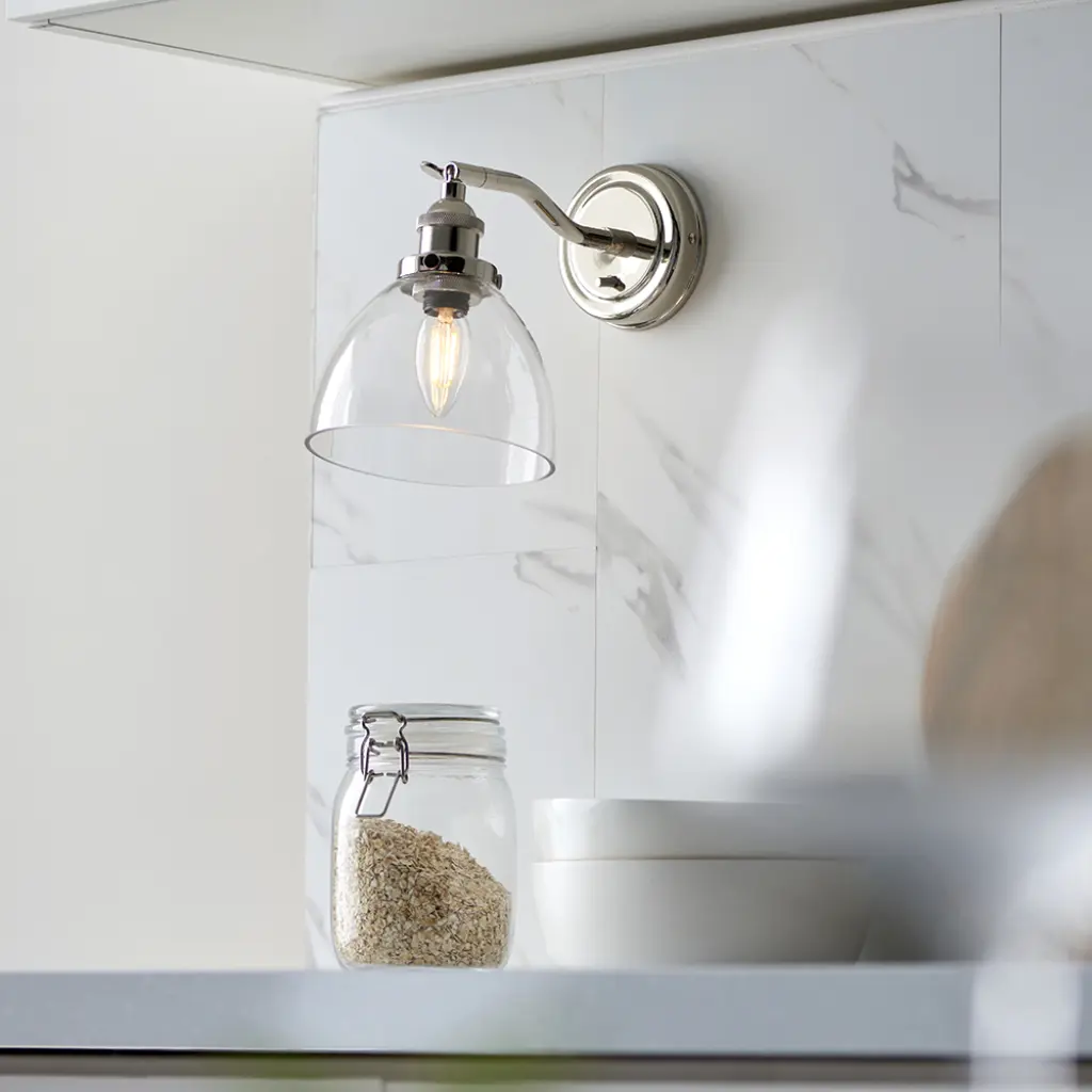 Hansen Wall Light in Bright Nickel
