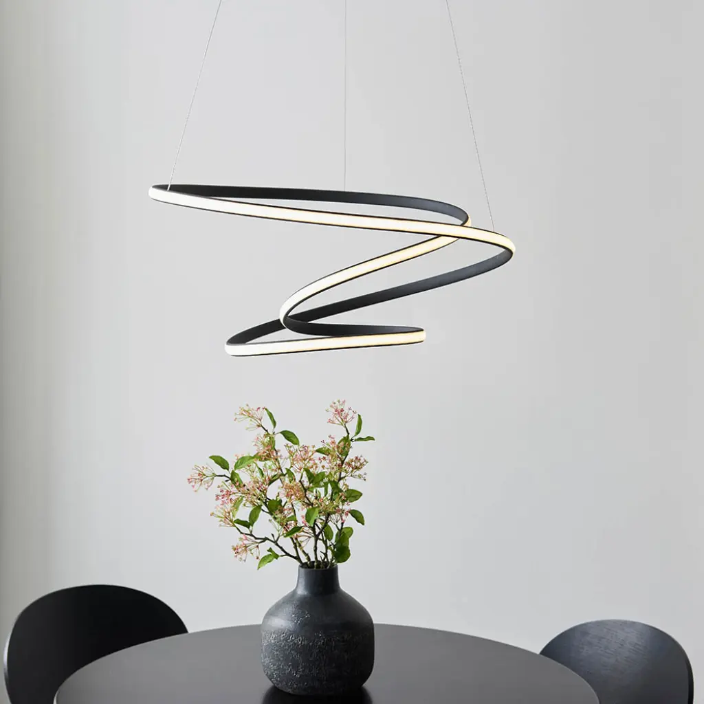 Dune LED Pendant in Textured Black Finish