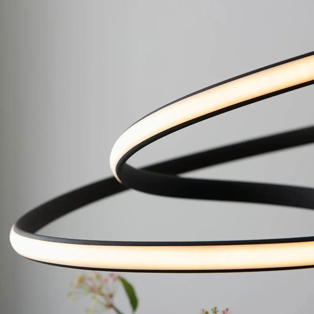 Dune LED Pendant in Textured Black Finish