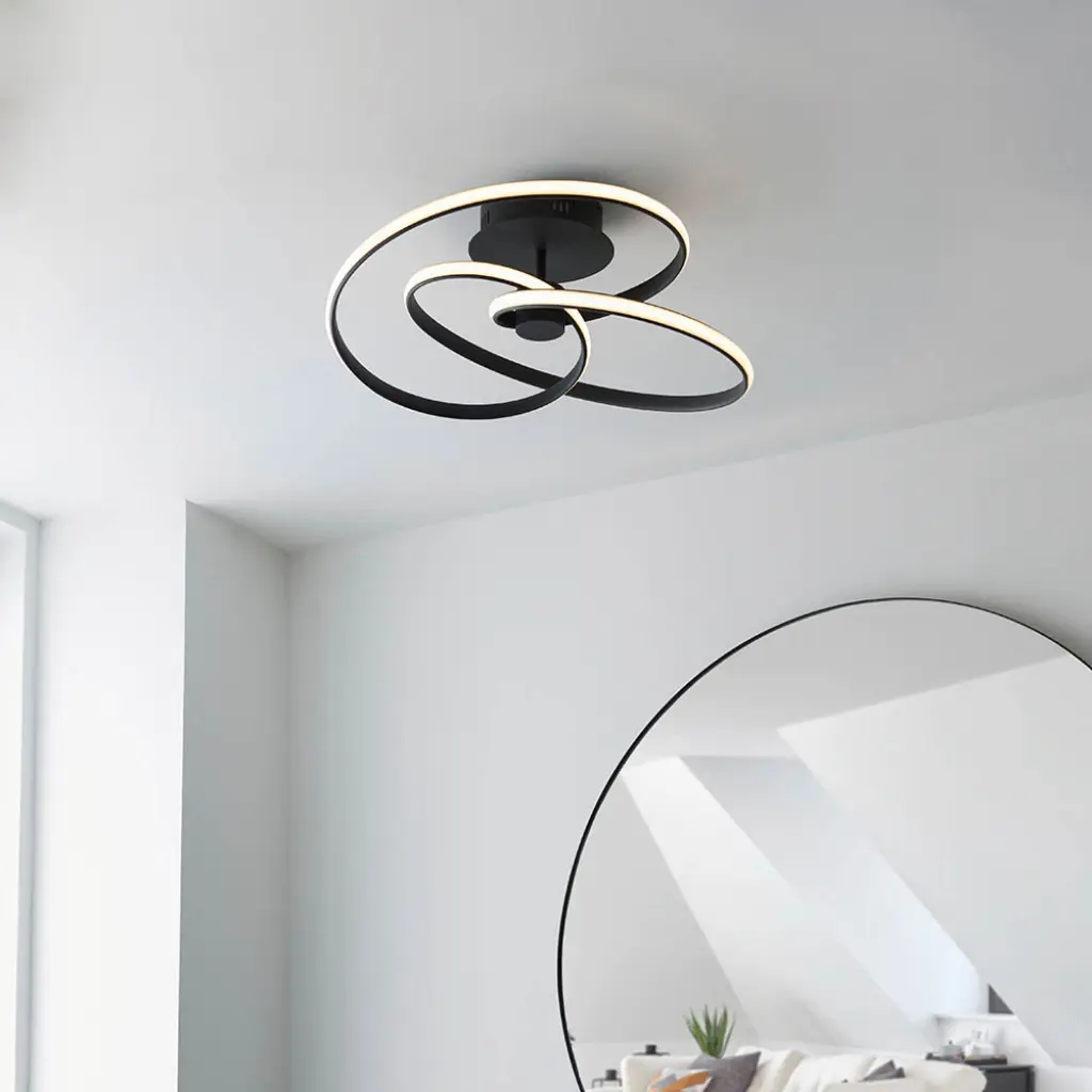 Dune LED Semi Flush in Black Finish