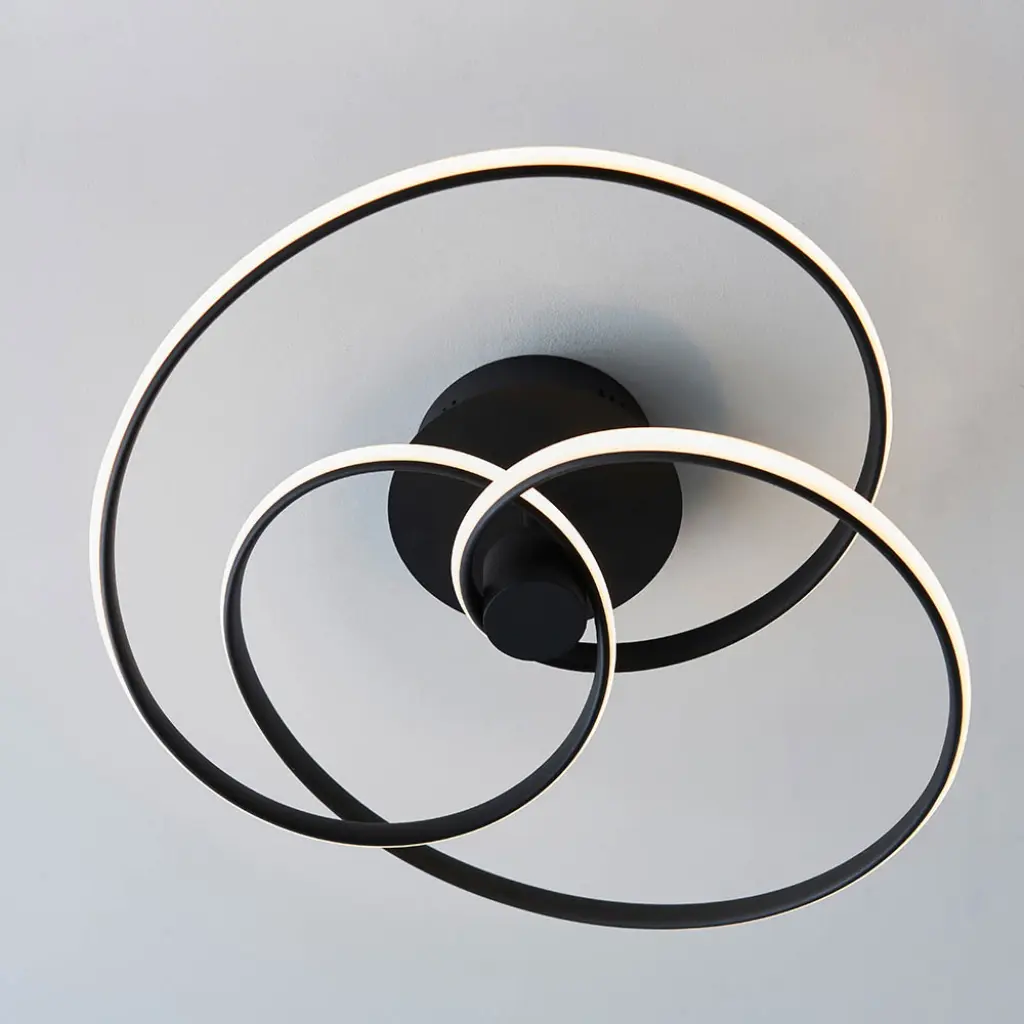 Dune LED Semi Flush in Black Finish