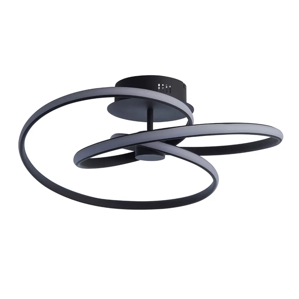 Dune LED Semi Flush in Black Finish