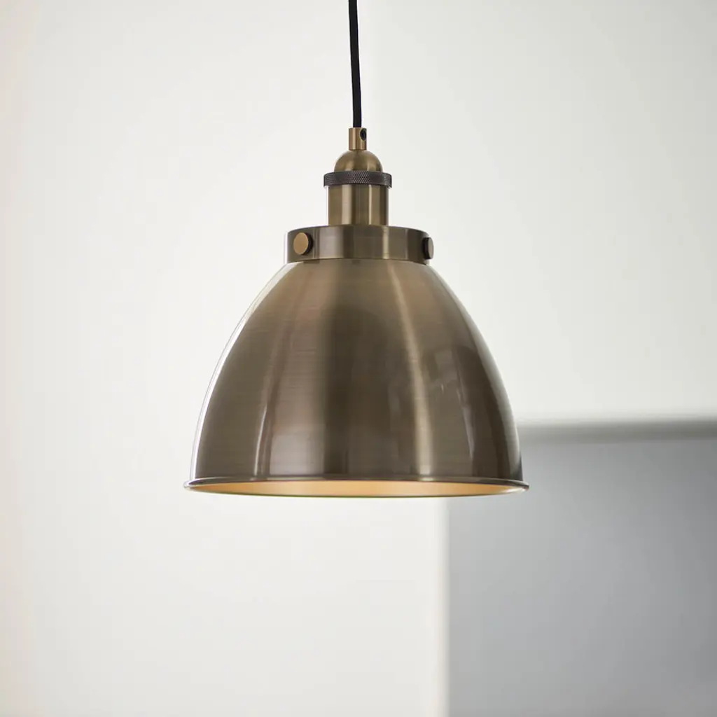Franklin Small Antique Brass Pendant 235mm