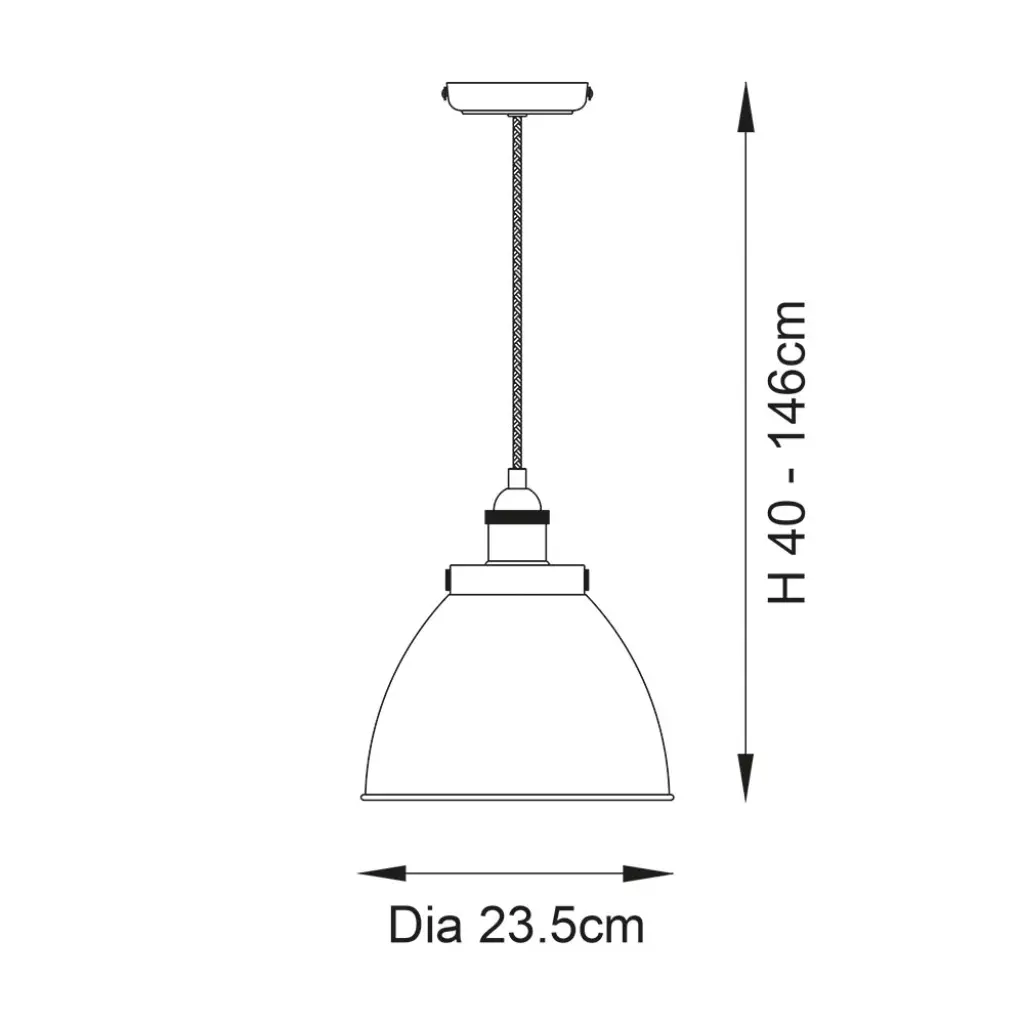 Franklin Small Antique Brass Pendant 235mm