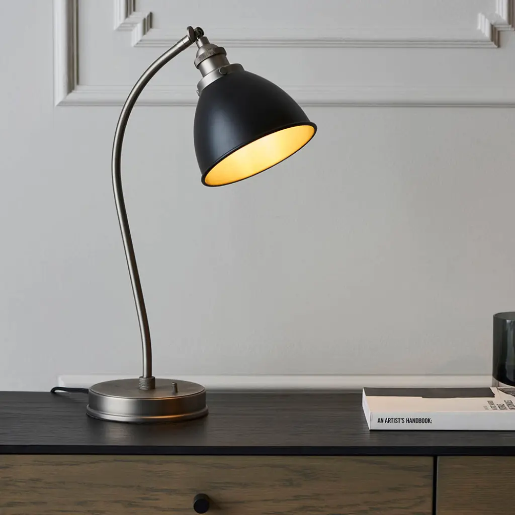 Franklin Black & Pewter Table Lamp