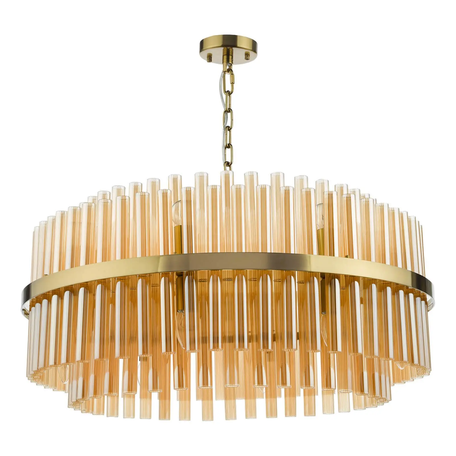 Imani 16 Light Natural Brass Chandelier C/W Champagne Glass