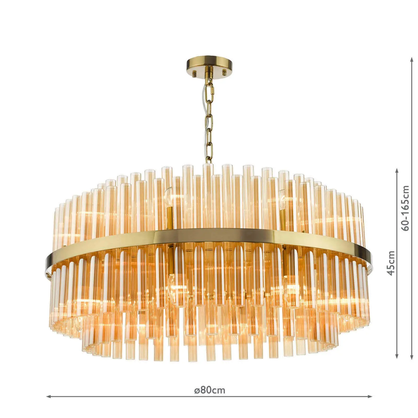 Imani 16 Light Natural Brass Chandelier C/W Champagne Glass