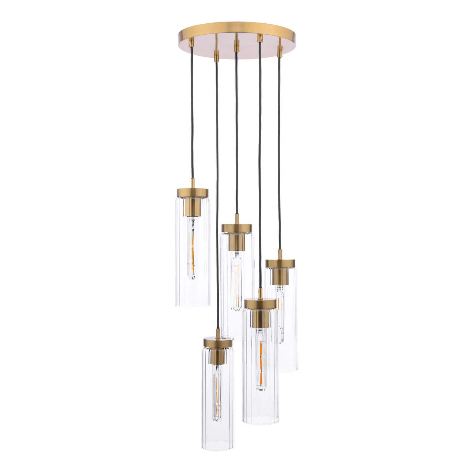 Jodelle 5 Light Polished Bronze Cluster Pendant
