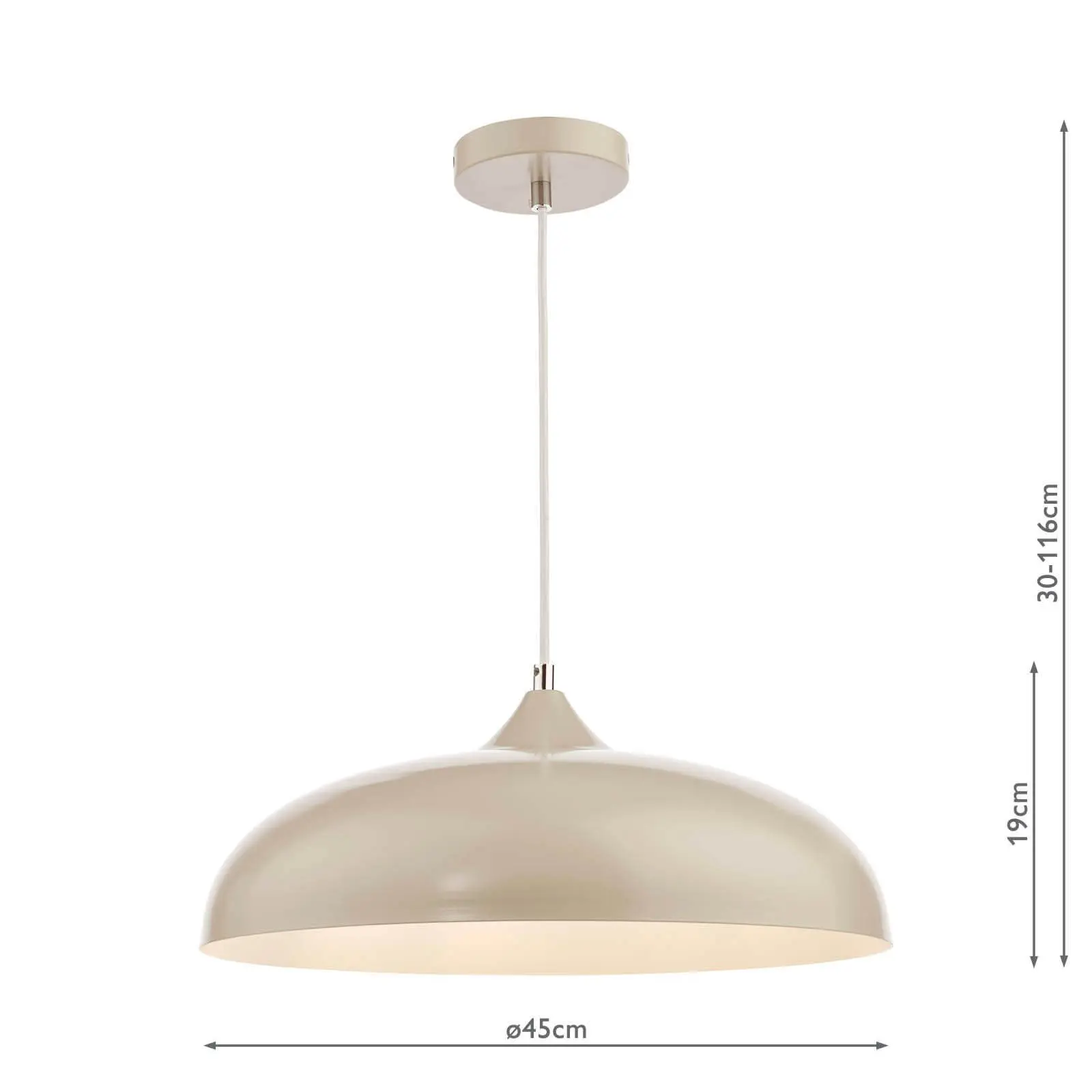 Kaelan 1lt Pendant Taupe & White