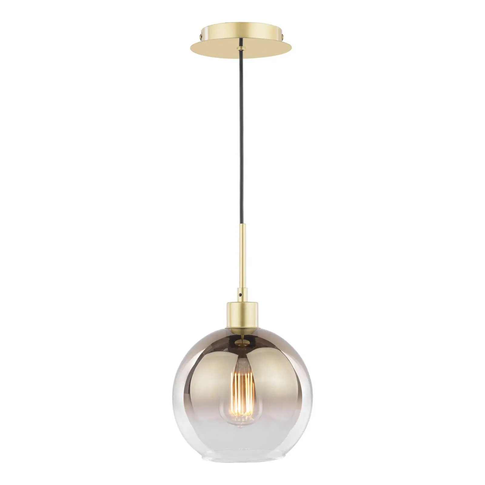 Lycia Single Polished Gold Pendant C/W Gold Ombre Glass