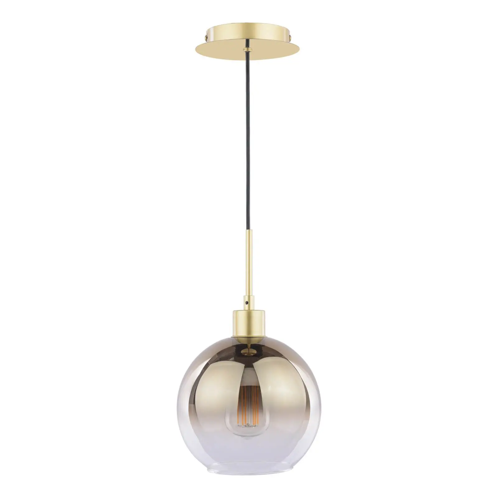Lycia Single Polished Gold Pendant C/W Gold Ombre Glass