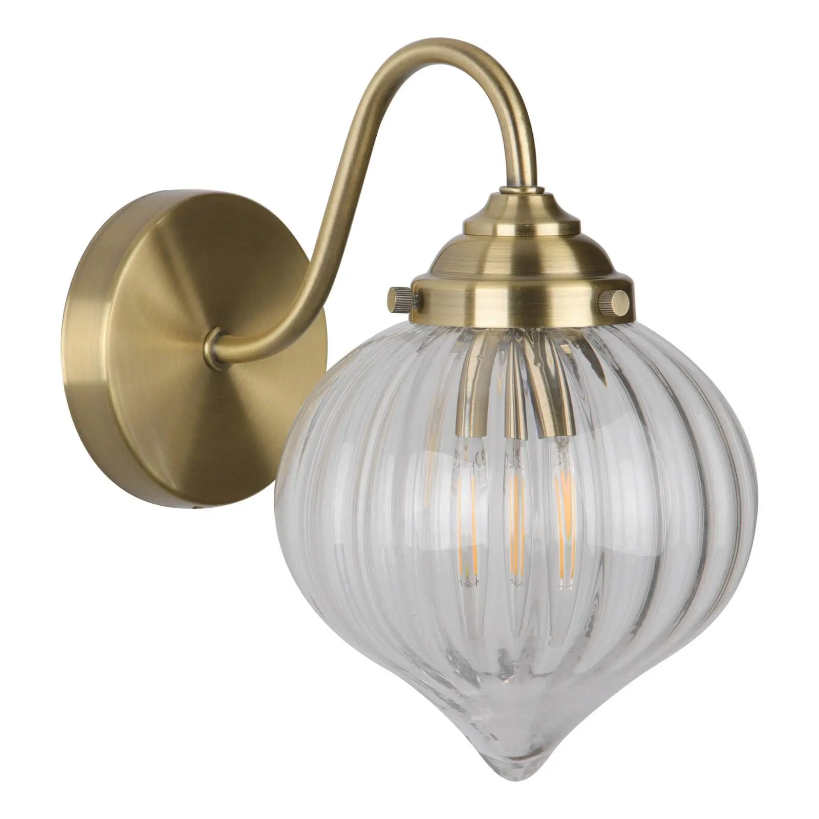 Mya Antique Brass & Glass Wall Light