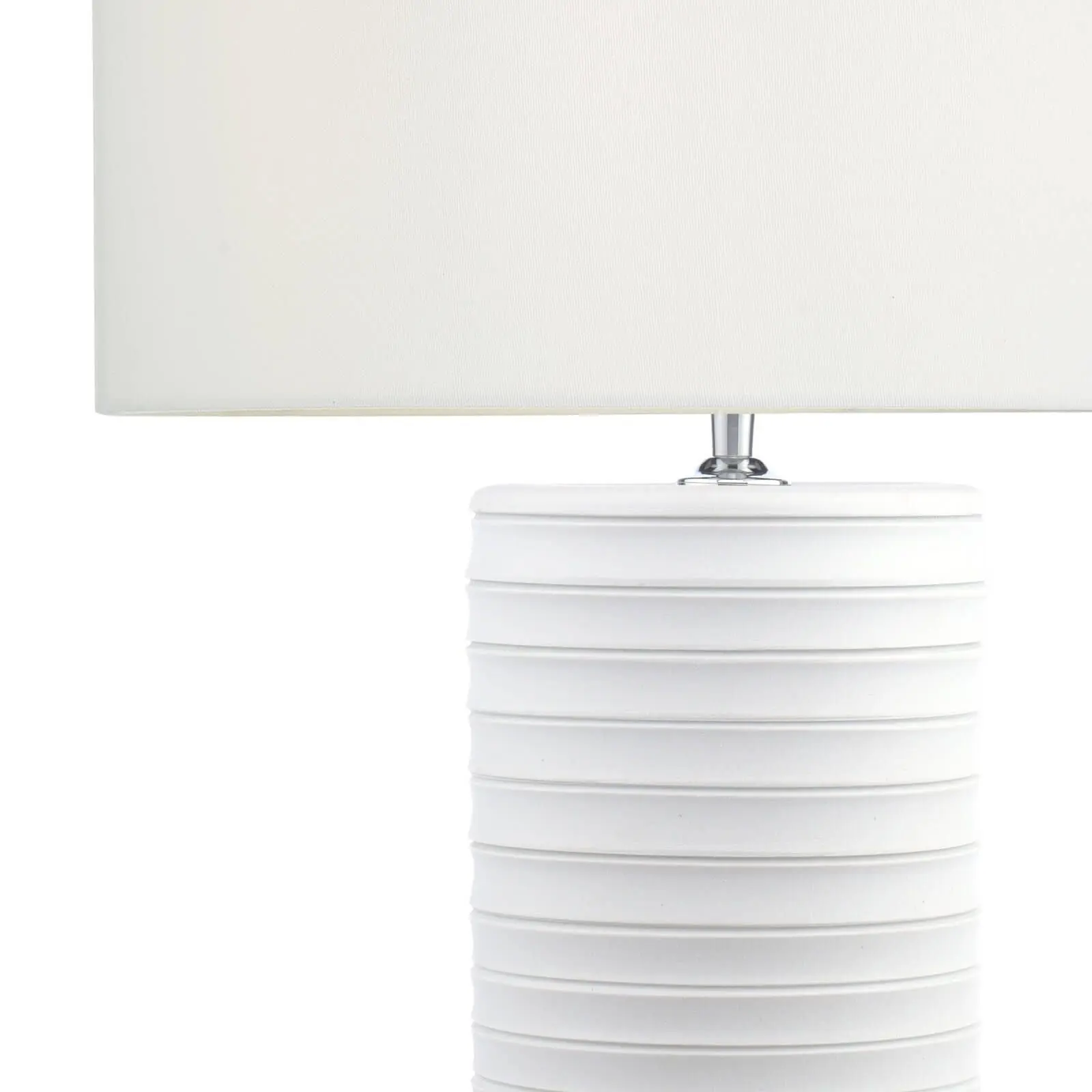 Pascha White Cermaic Table Lamp C/W White Shade