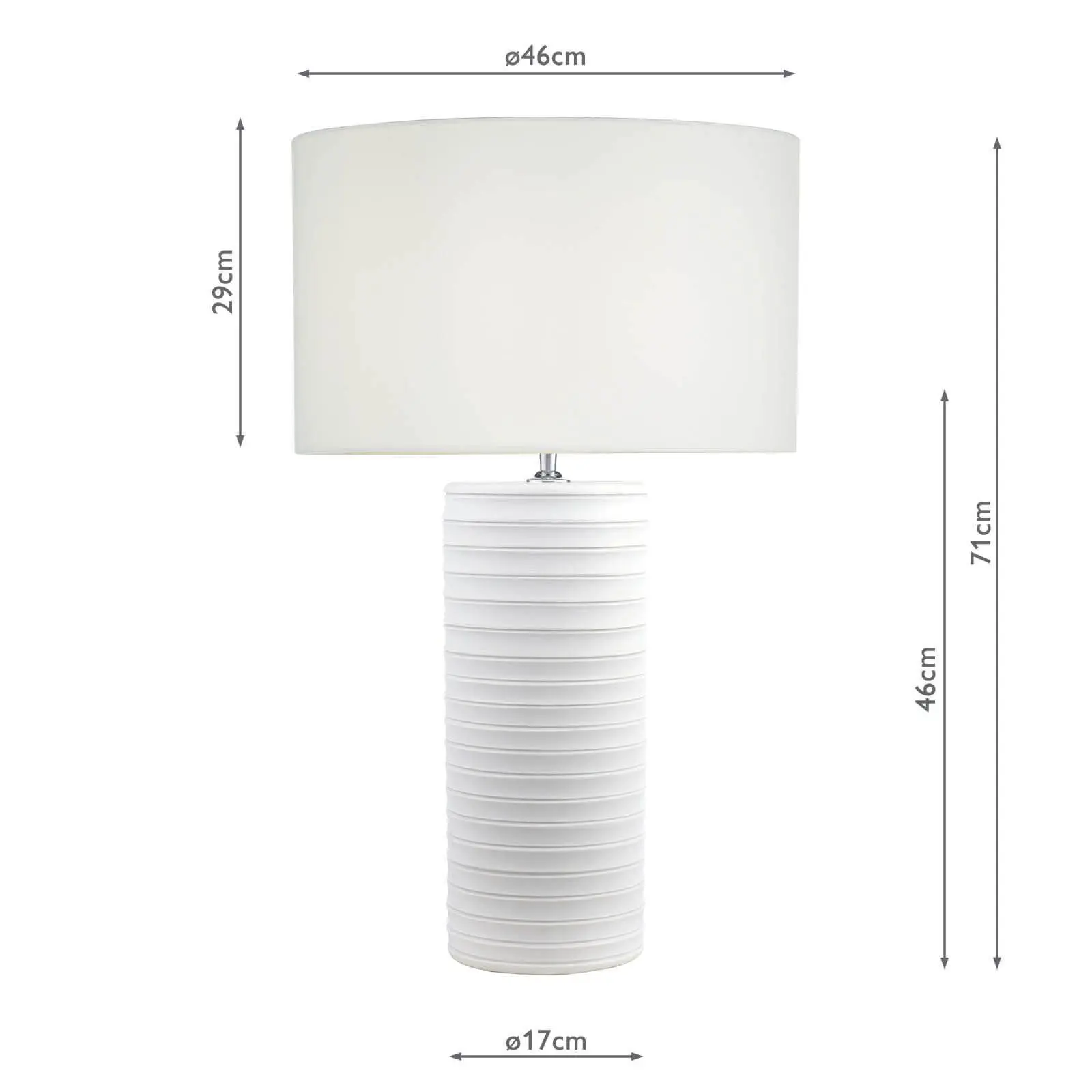 Pascha White Cermaic Table Lamp C/W White Shade