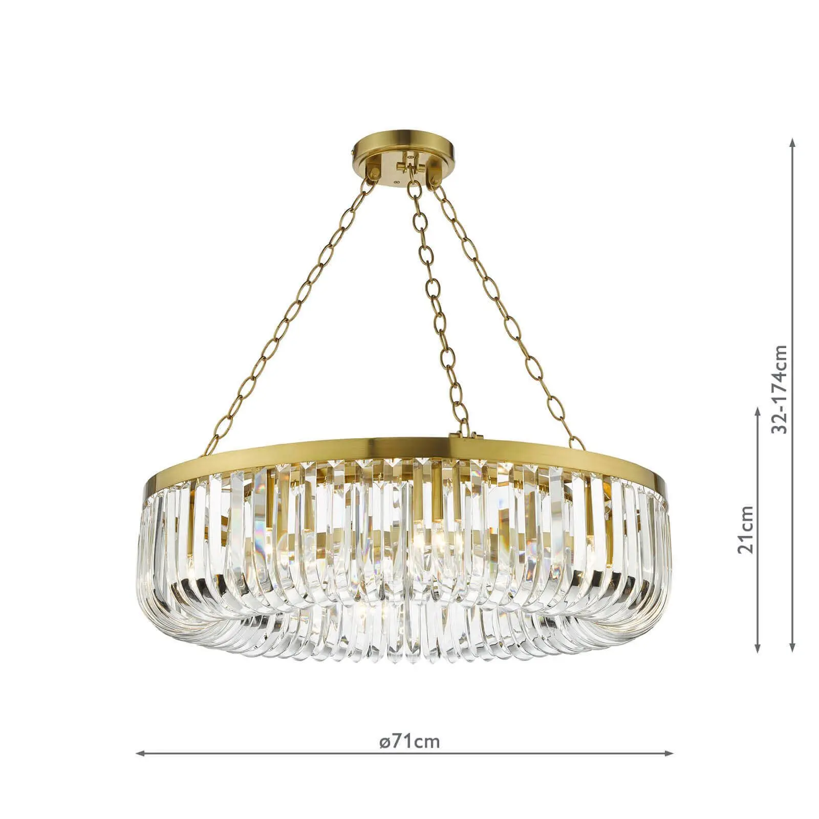 Sigourney 8 Light Satin & Gold Crystal Chandelier
