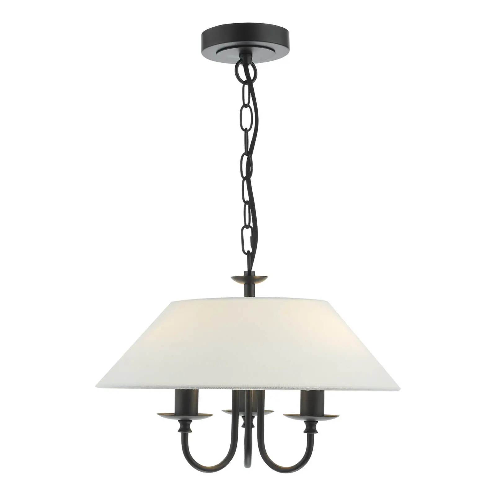 Sivan 3 Light Matt Black Pendant C/W Shade