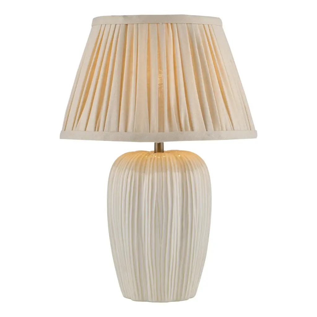 Abigail Cream Table Lamp C/W Linen Shade