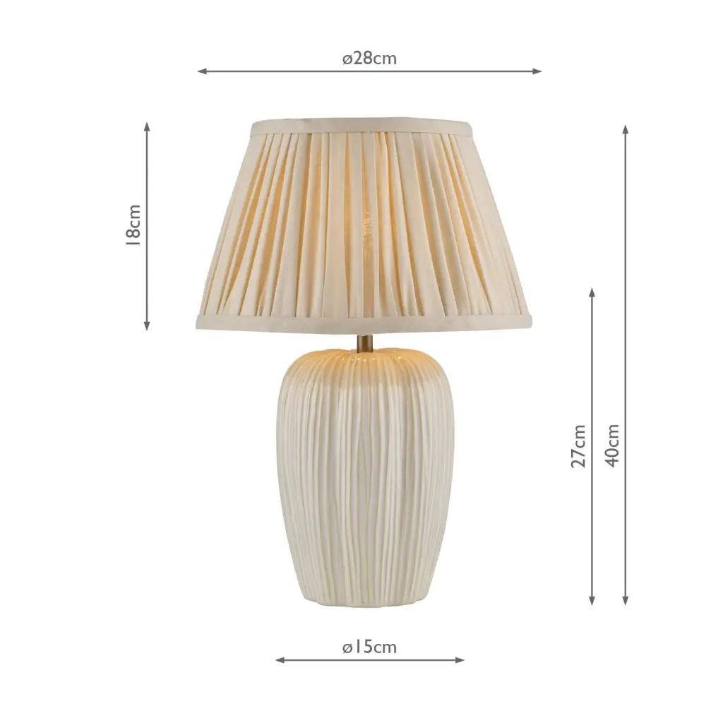 Abigail Cream Table Lamp C/W Linen Shade