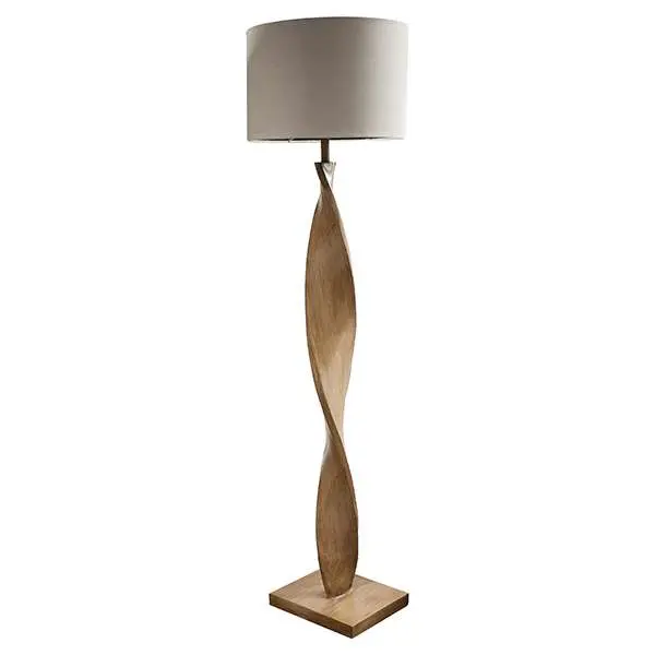 Abia Wooden Floor Lamp C/W Shade