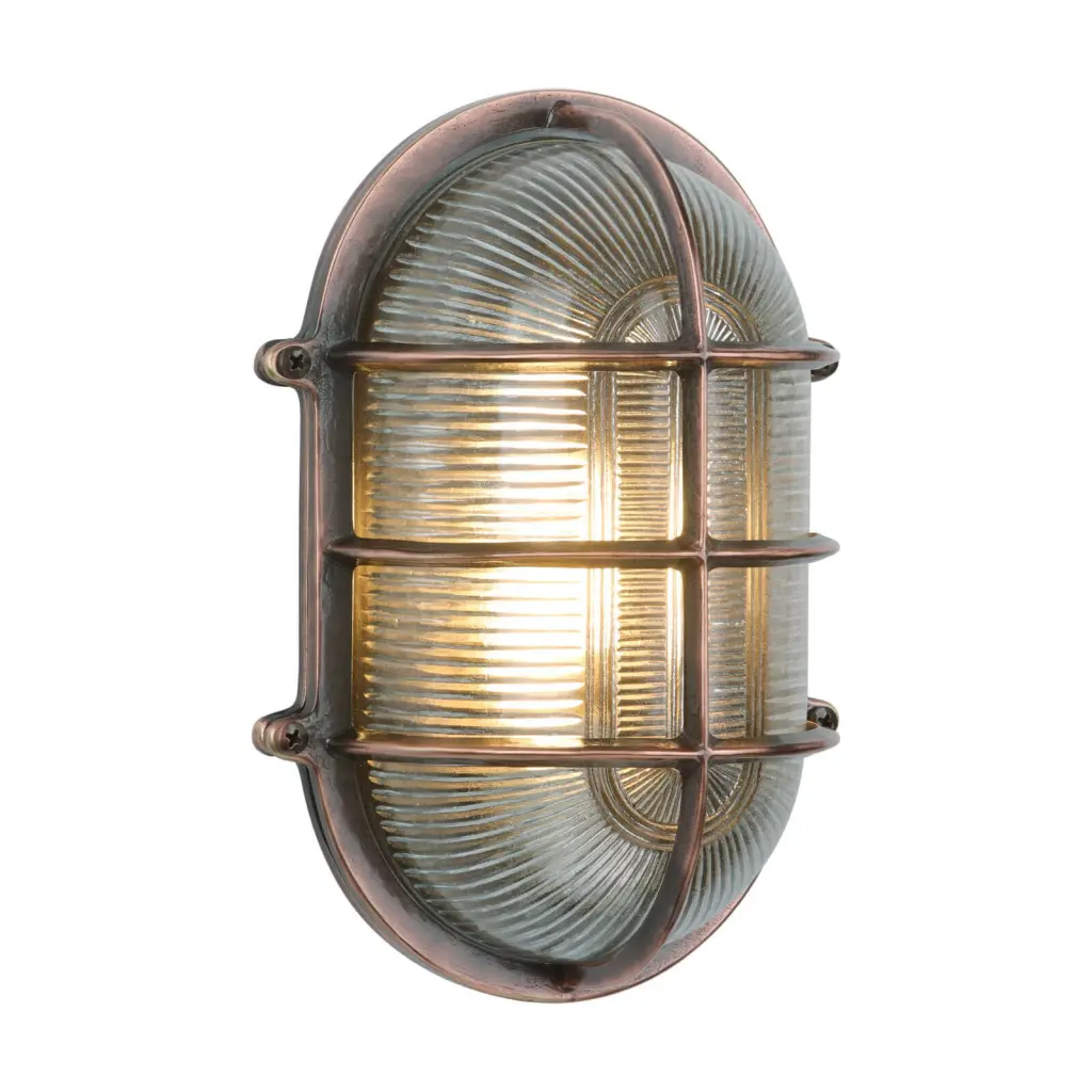 Admiral Large Oval Wall Bulkhead Antique Copper