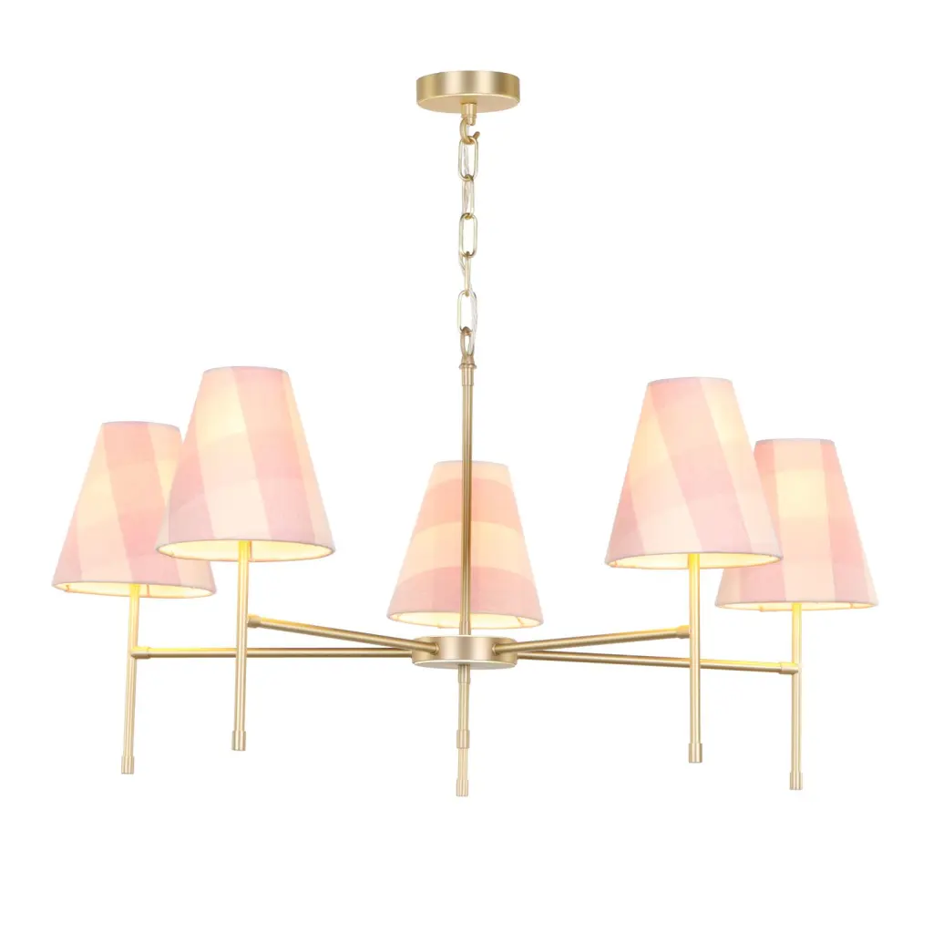 Aix 5 Light Brushed Brass Pendant Fitting Only