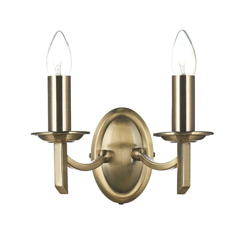 Ambassador Double Wall Bracket Antique Brass