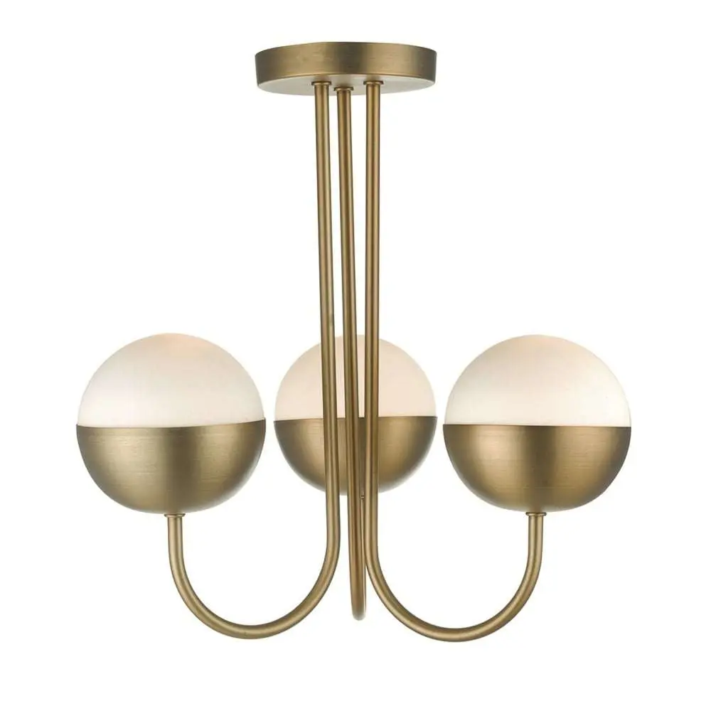 Andre 3lt Semi Flush Aged Brass