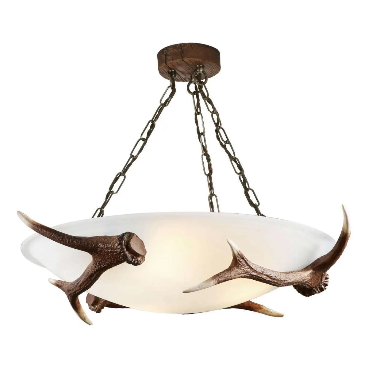 Antler 3 Light Flush Rustic Finish