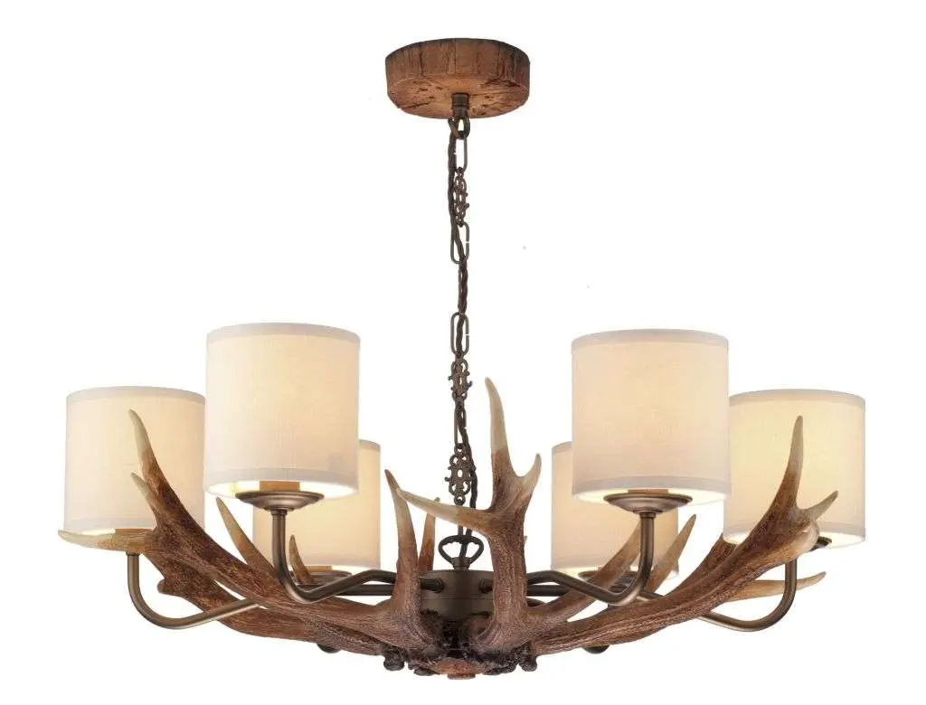 Antler 6 Light Highland Rustic Fitting