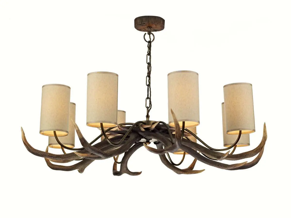 Antler 8 Light Highland Rustic Fitting