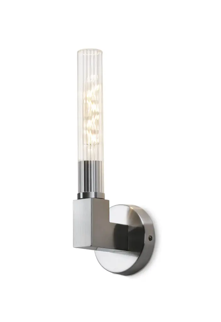 Dee Single Wall Light in Satin Nickel IP44