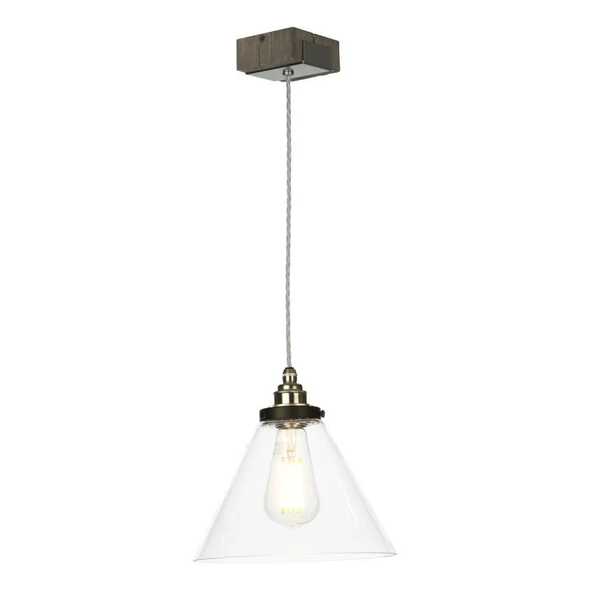 Aspen Glass Pendant Silver Birch Effect
