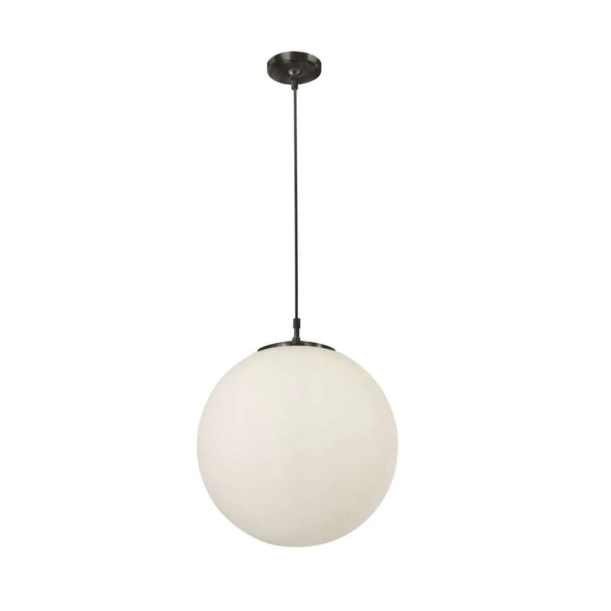 Atom Single Black Opal Glass 400mm Globe Pendant