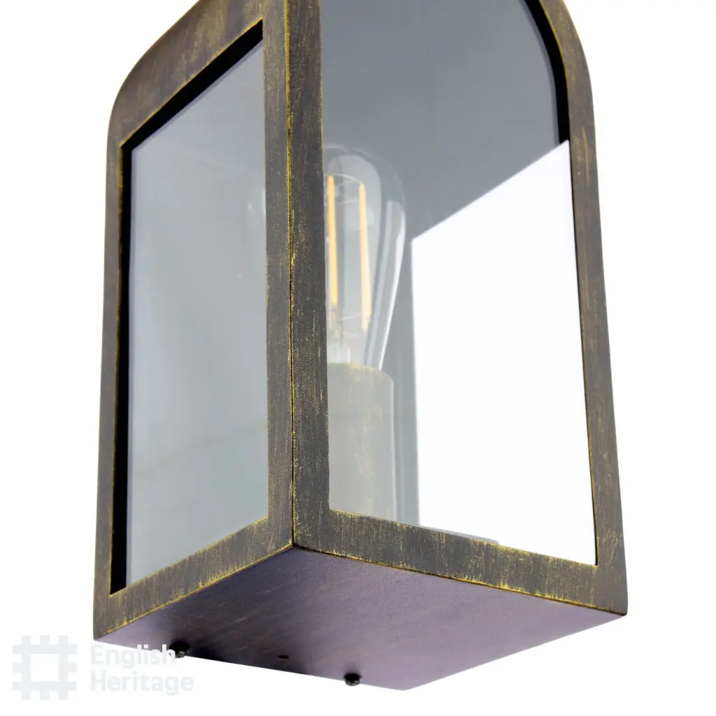 Audley End Curved Outdoor Wall Light in Brushed Black & Gold