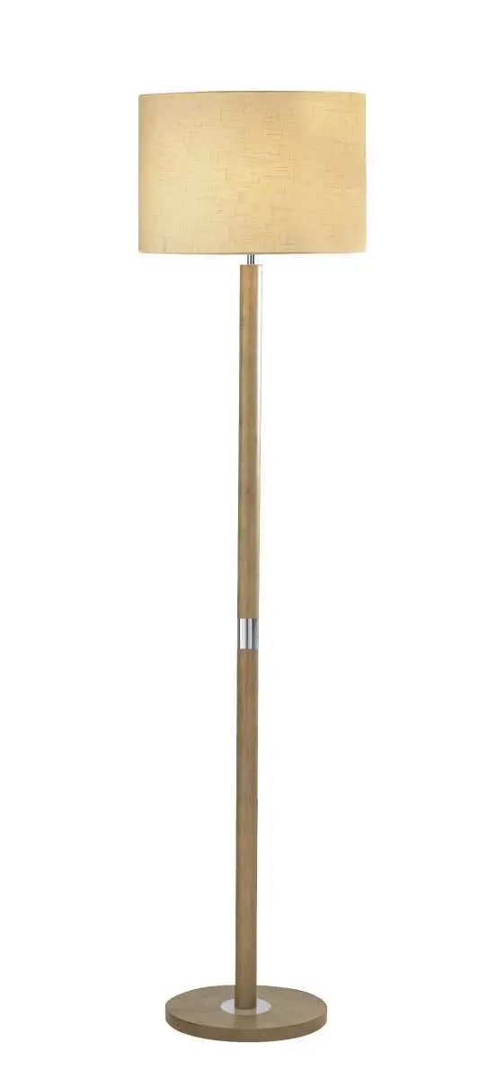 Avenue Light Wood Finish Floor Lamp With Shade