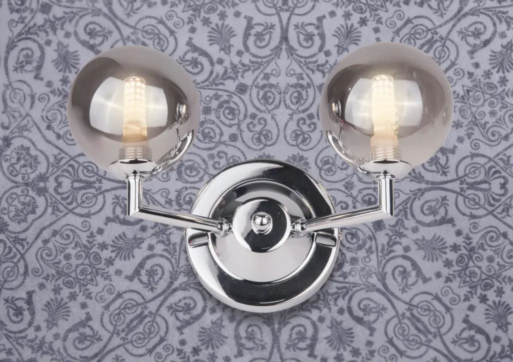 Barbara Double Wall Light in Polished Chrome