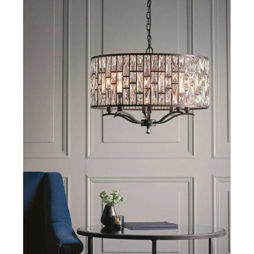 Belle 8 Light Pendant Bronze Finish