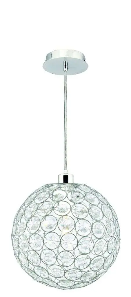 Bellis Pendant 1 Light Chrome With Clear Acrylic Buttons