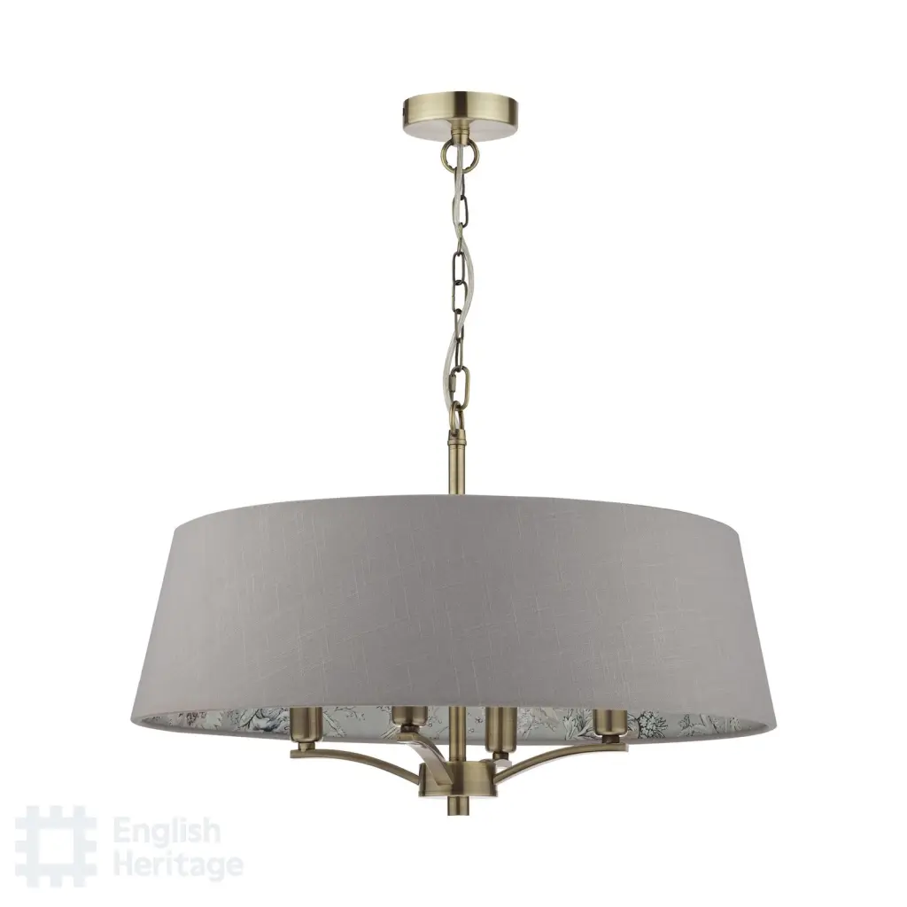 Birch Antique Brass & Taupe Pendant