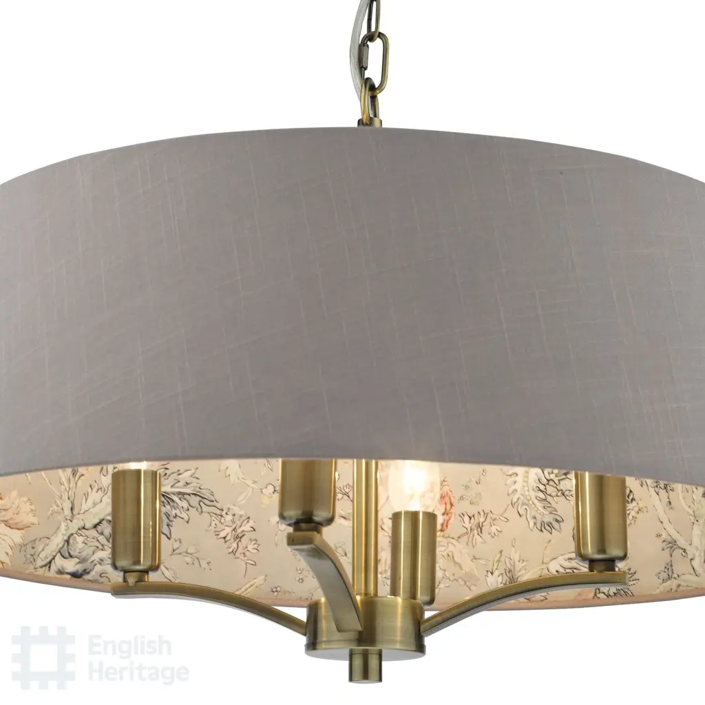 Birch Antique Brass & Taupe Pendant