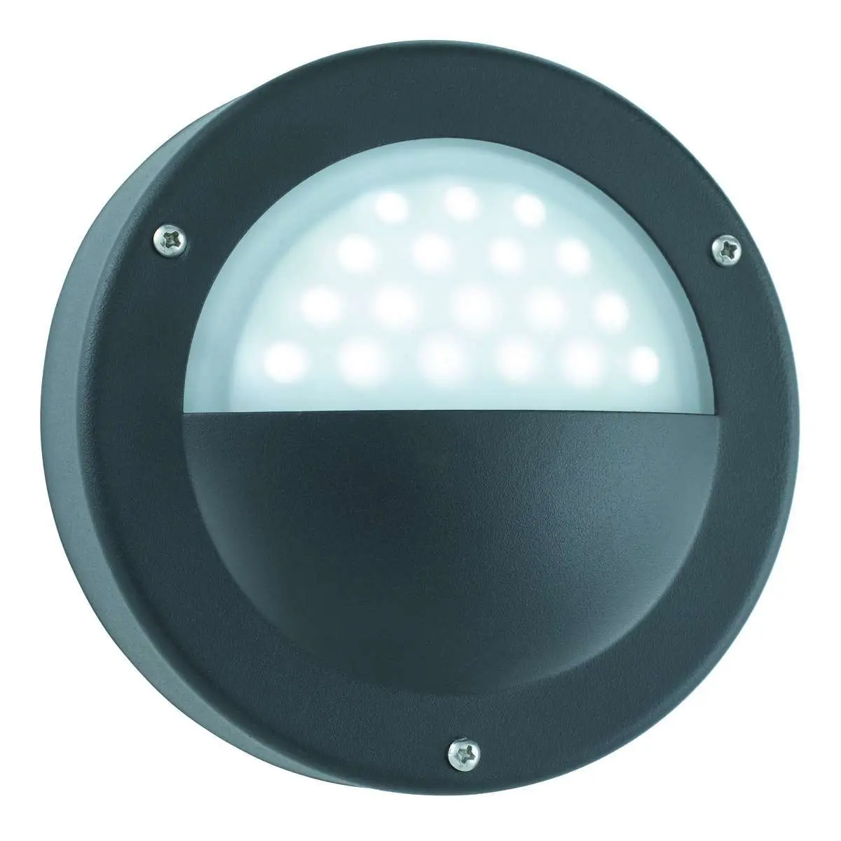 3W LED Outdoor Circular Wall Light Black