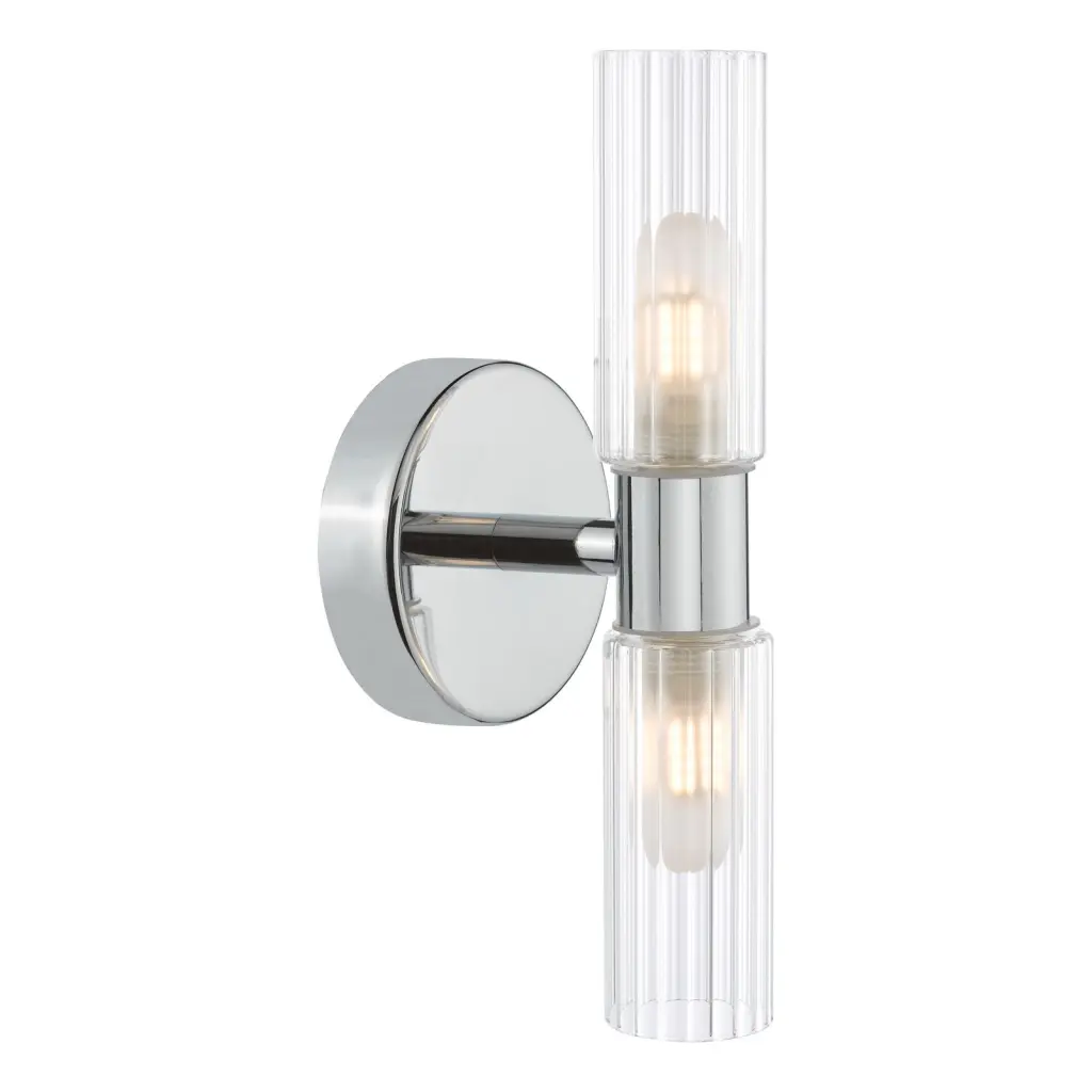 Bolton Double Polished Chrome Wall Light IP44