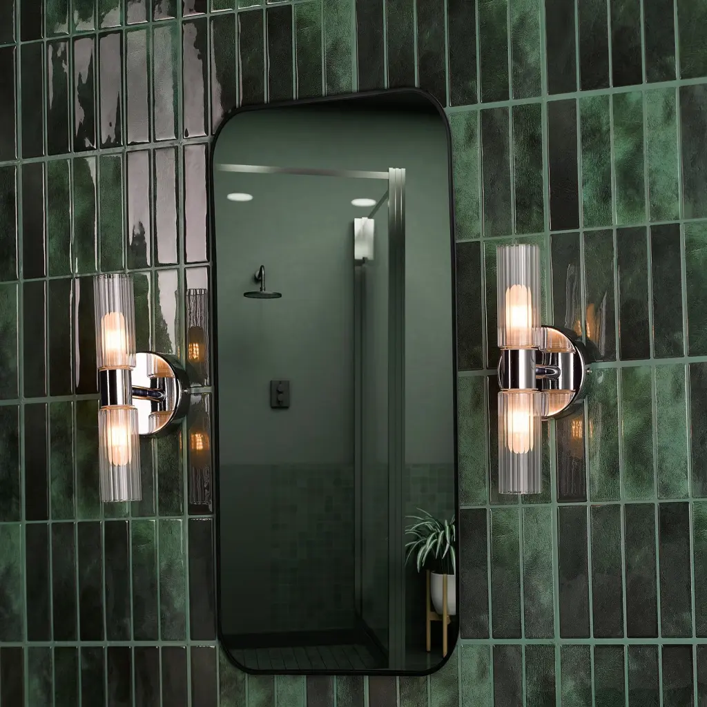 Bolton Double Polished Chrome Wall Light IP44