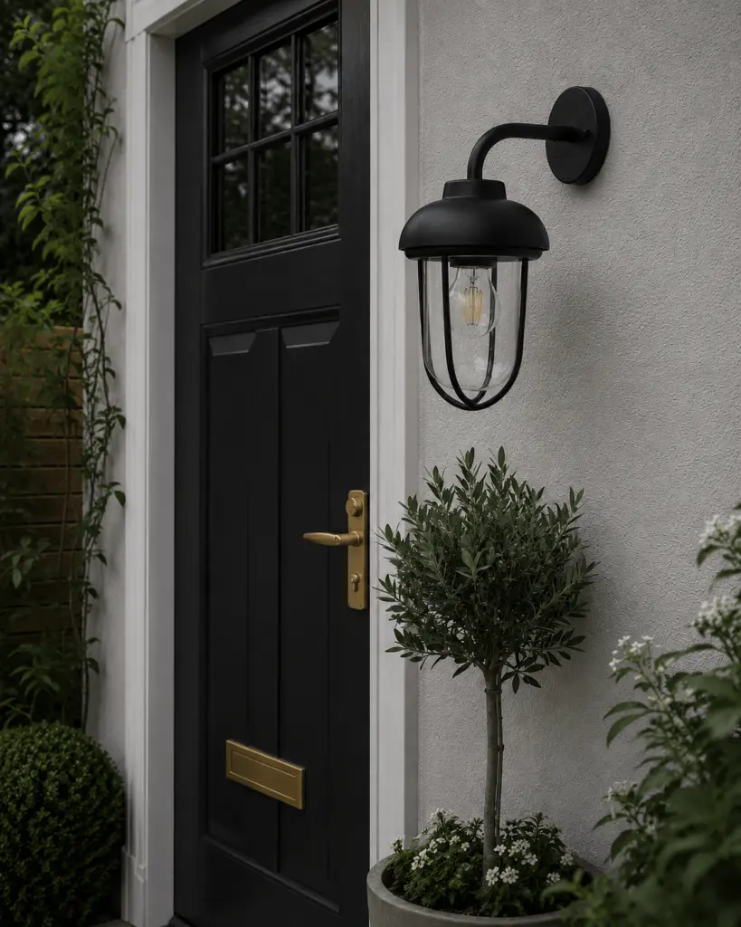 Butler Outdoor Black Wall Light IP44
