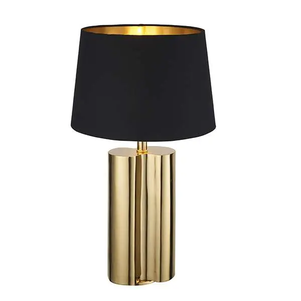 Calan Gold Table Lamp C/W Black Shade