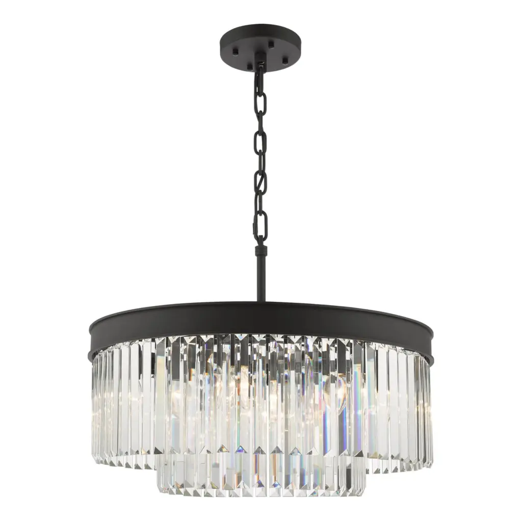 Celeus 6 Light Anthracite & Crystal Chandelier