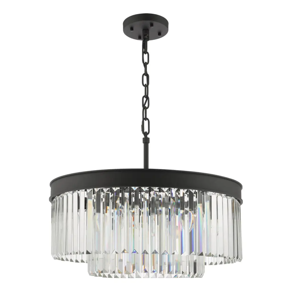 Celeus 6 Light Anthracite & Crystal Chandelier